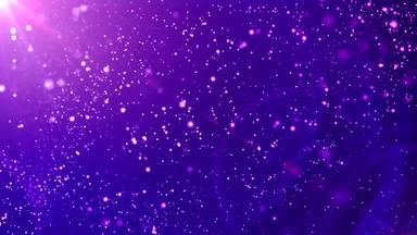 <strong>小粒子</strong>移动紫色的空间射线光眩光